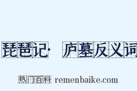 琵琶记·庐墓反义词是什么意思的图片
